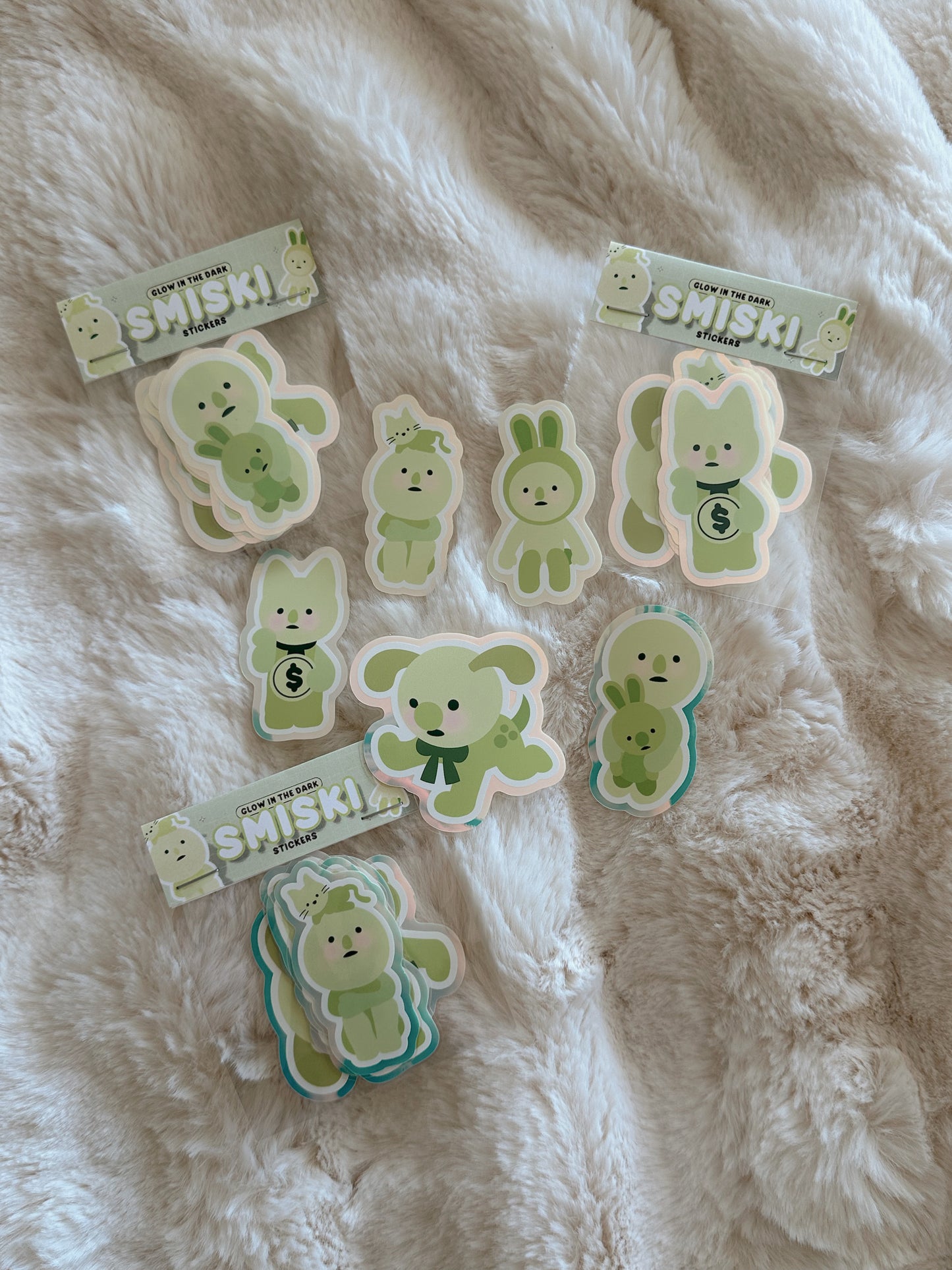 (NOW IN STOCK) Schmeeski Glow-In-The-Dark Sticker Bundle ✧ 5 Pack