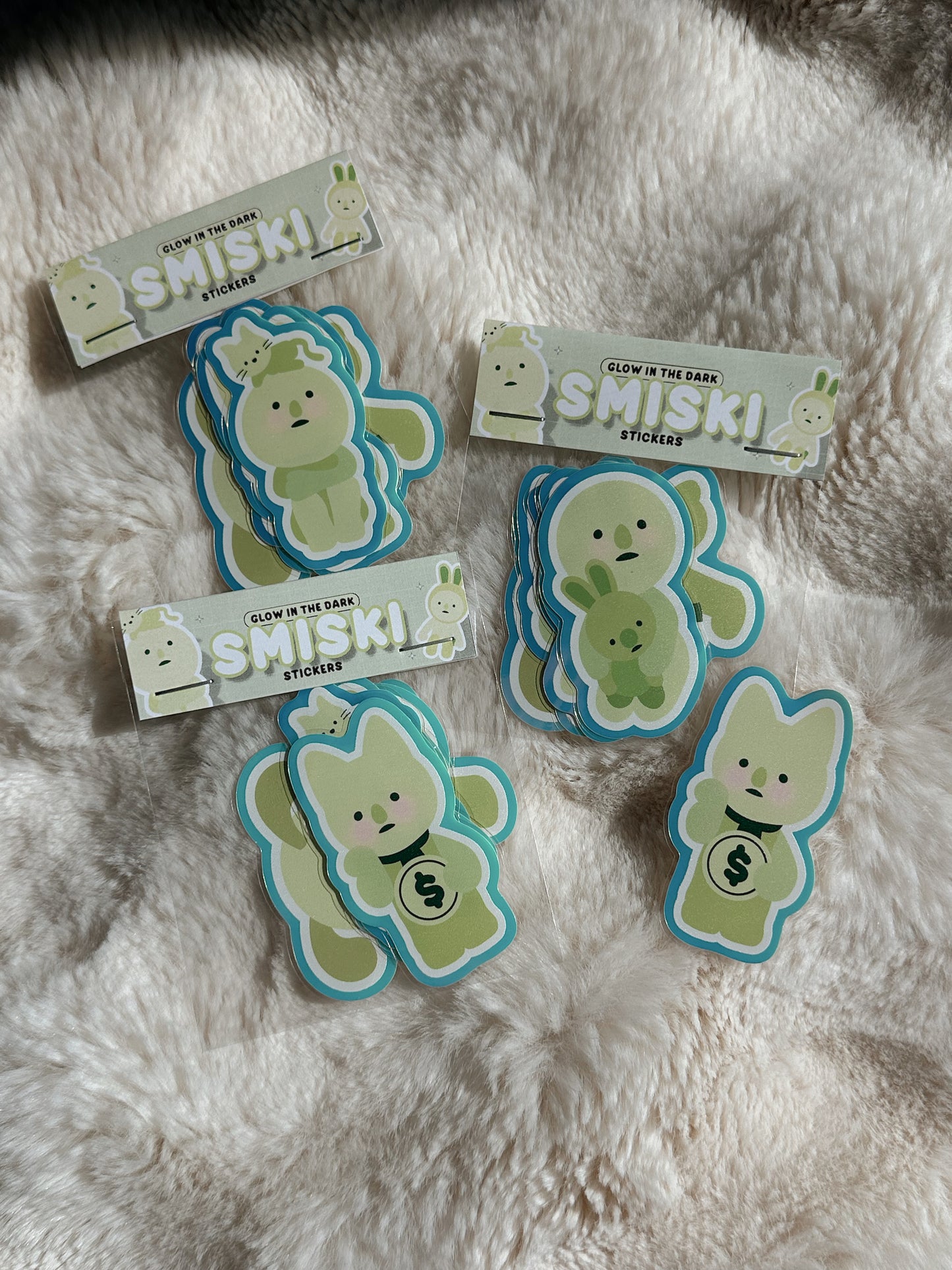 (NOW IN STOCK) Schmeeski Glow-In-The-Dark Sticker Bundle ✧ 5 Pack