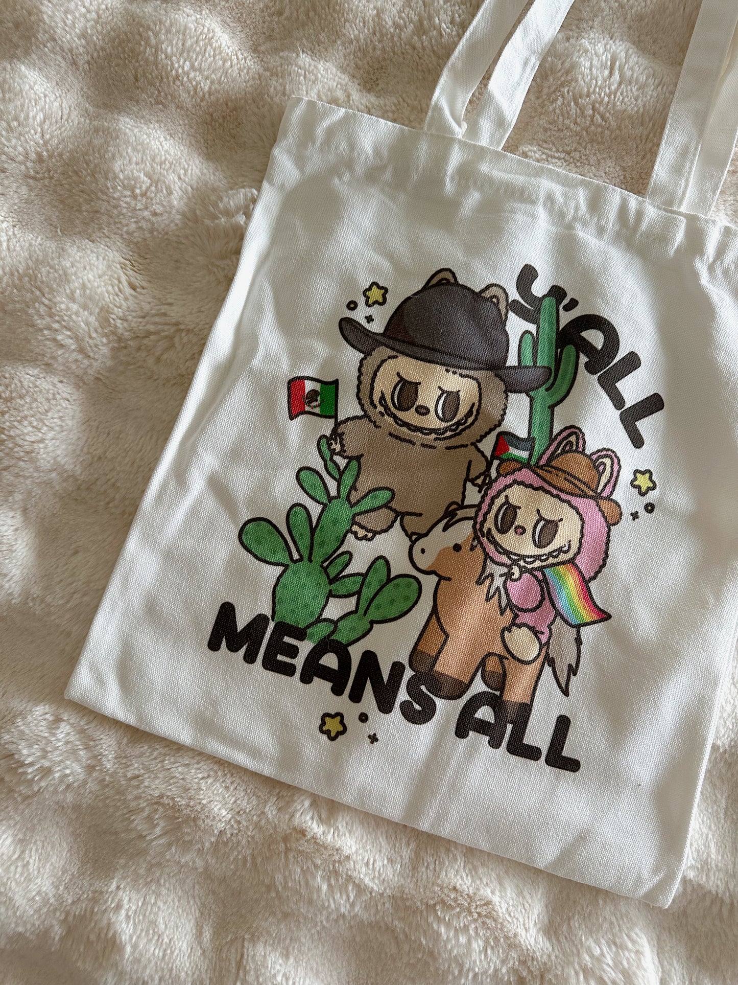 Y'All Means All Tote Bag ✧ White Cotton Canvas