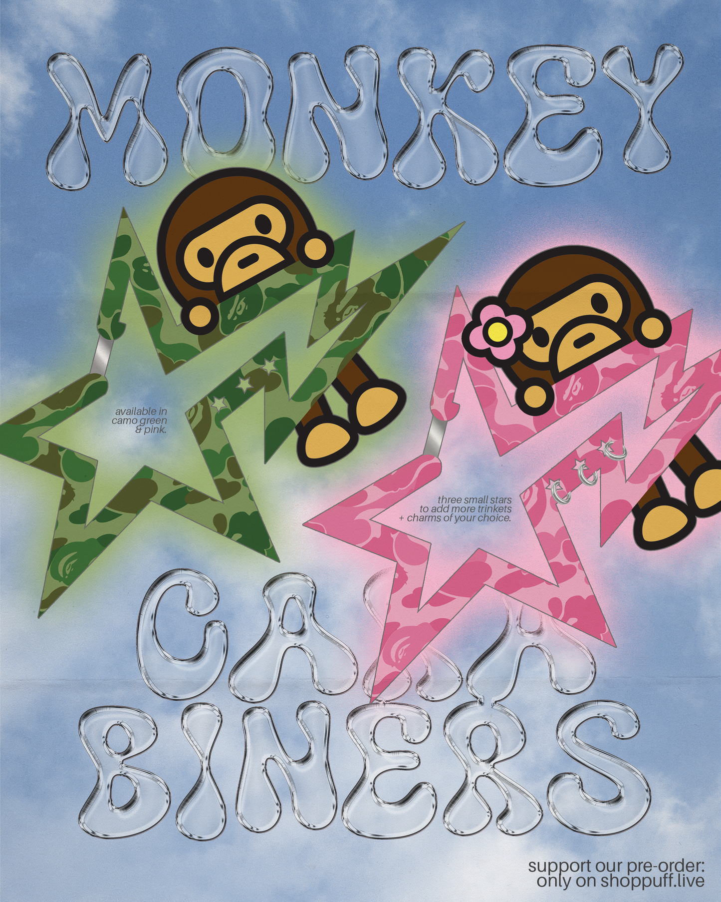 PRE-ORDER ✧ Camo Monkey Carabiners ✧ 2 Colors
