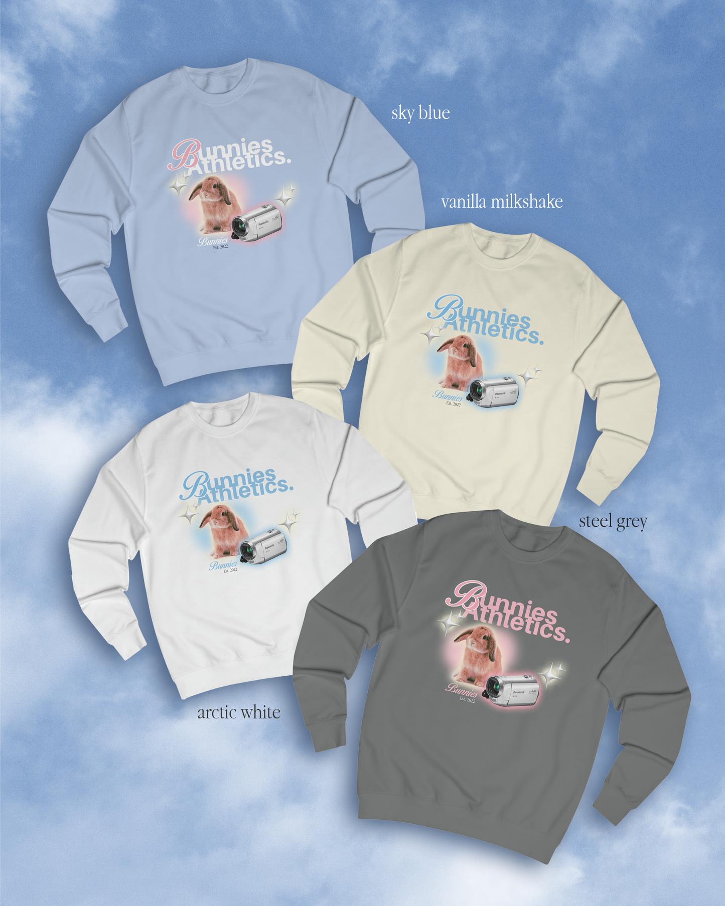 Bunnies Athletics Camcorder Sweatshirt ✧ 4 Colors
