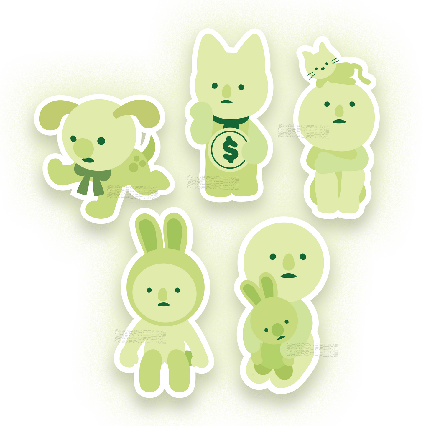 (NOW IN STOCK) Schmeeski Glow-In-The-Dark Sticker Bundle ✧ 5 Pack