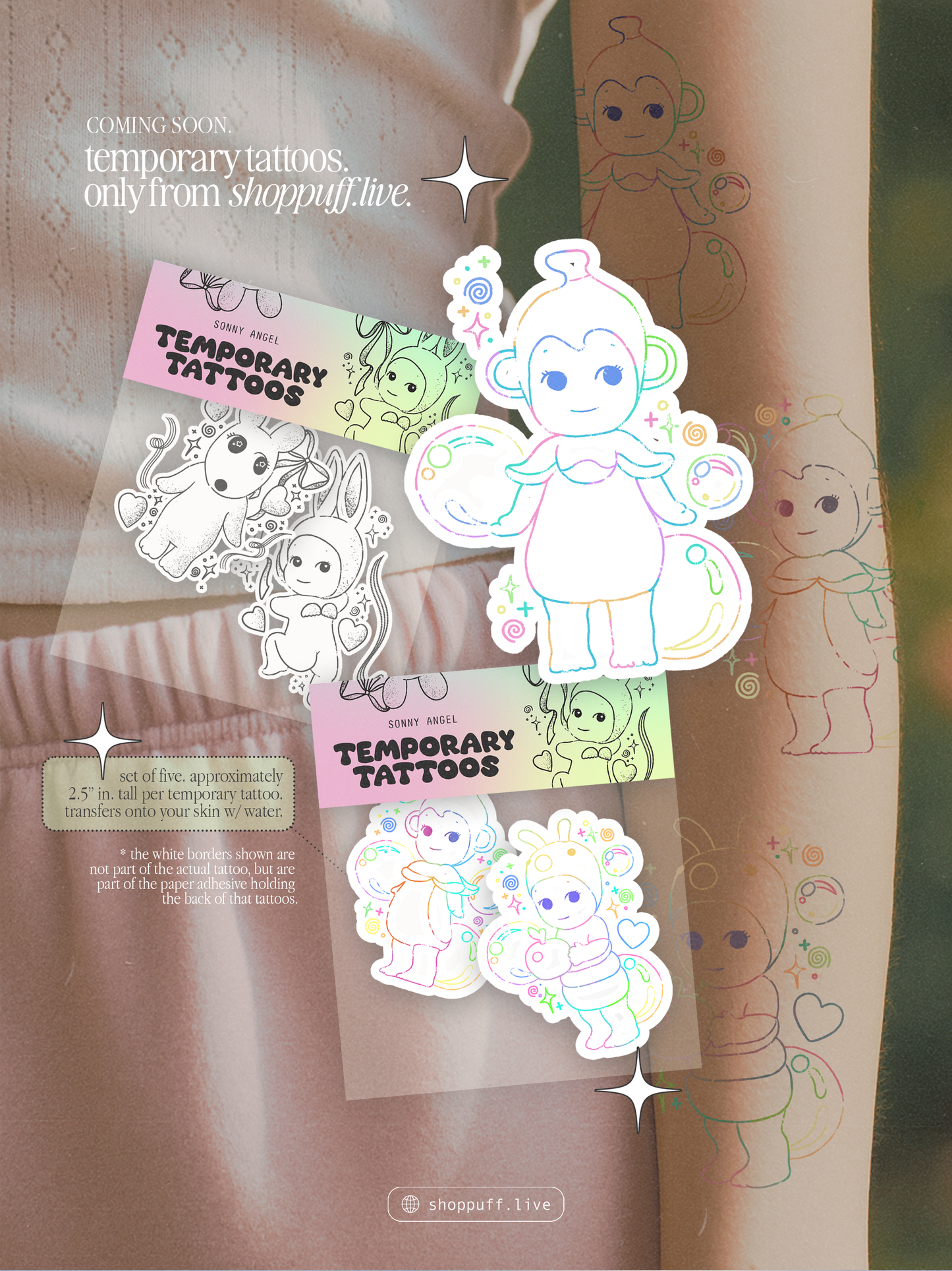 (NOW IN STOCK!!) Baby Cherub Temporary Tattoos ✧ Set of Five