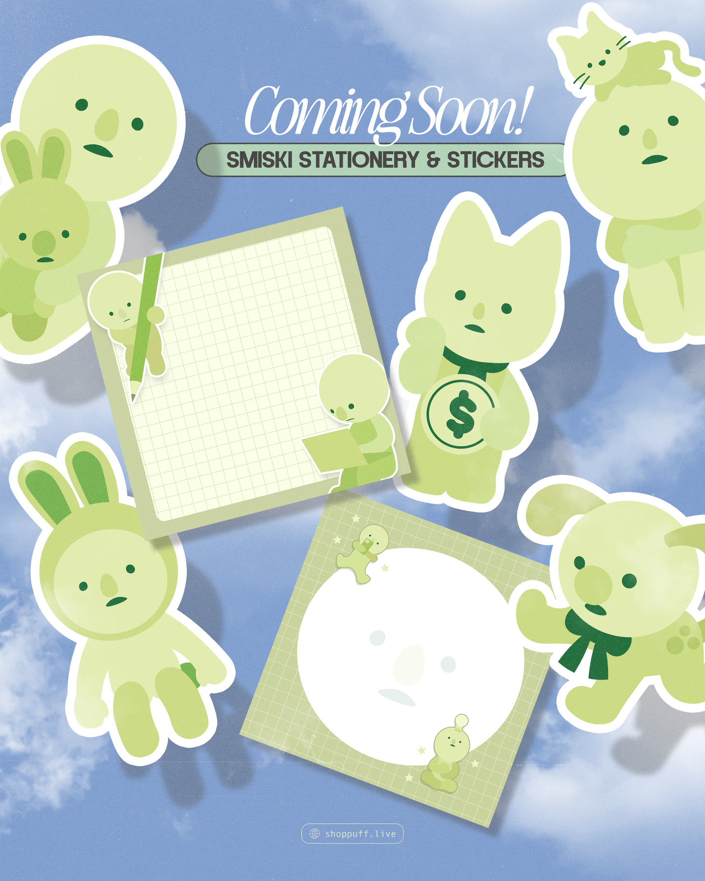 (NOW IN STOCK) Schmeeski Glow-In-The-Dark Sticker Bundle ✧ 5 Pack