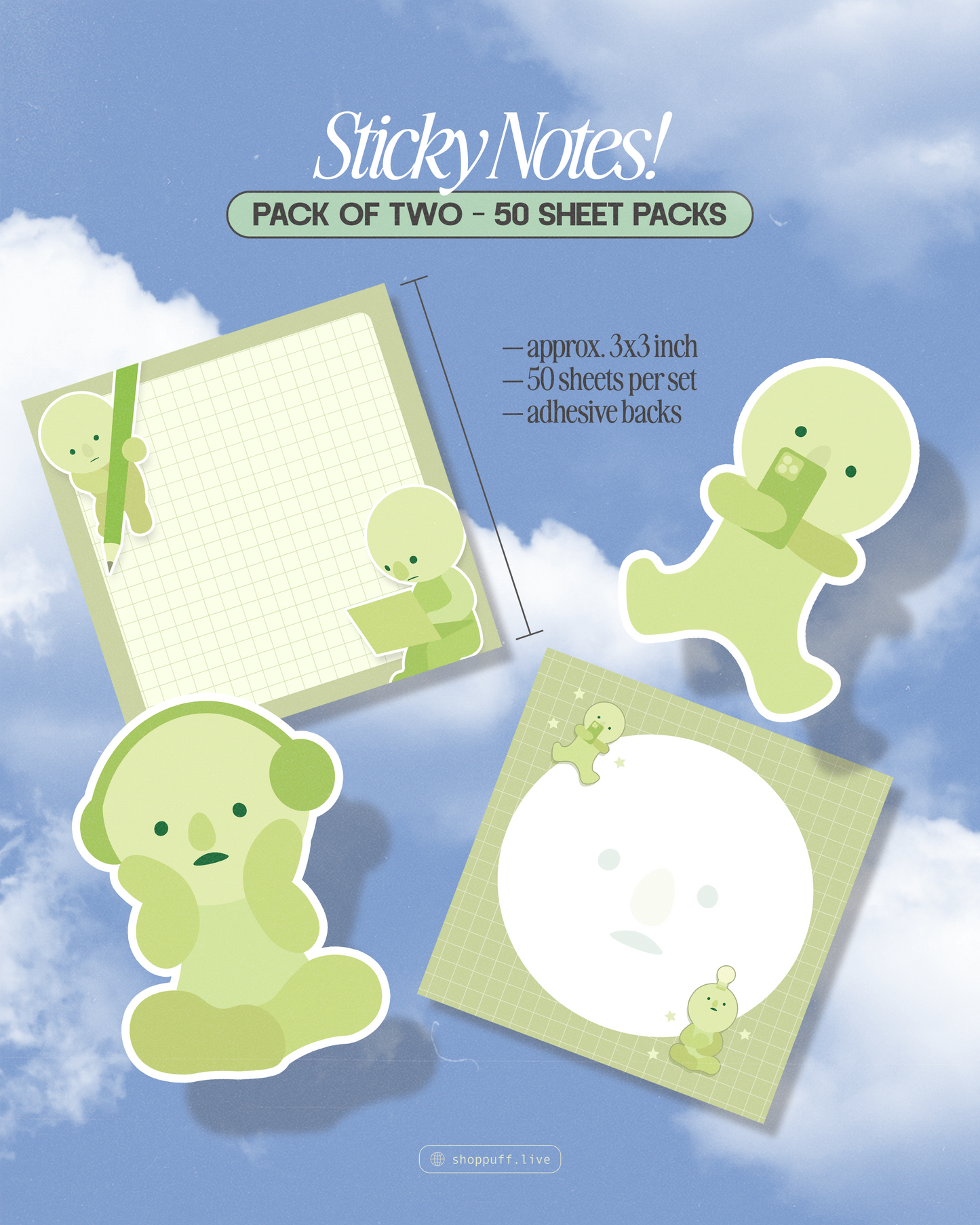 Schmeeski Sticky Memo Pad Bundle ✧ 2 Pack