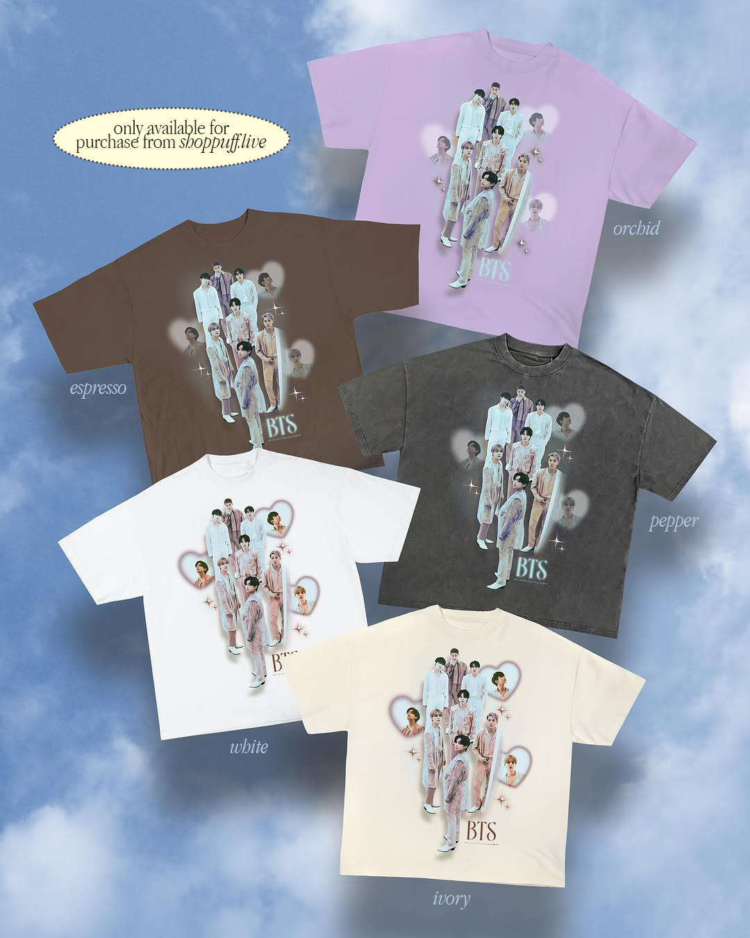 BTS ホワイト Tシャツ グループフォト Lサイズ ARMY 'Proof' Members Tee ✧ 5 Colors – Shop Puff