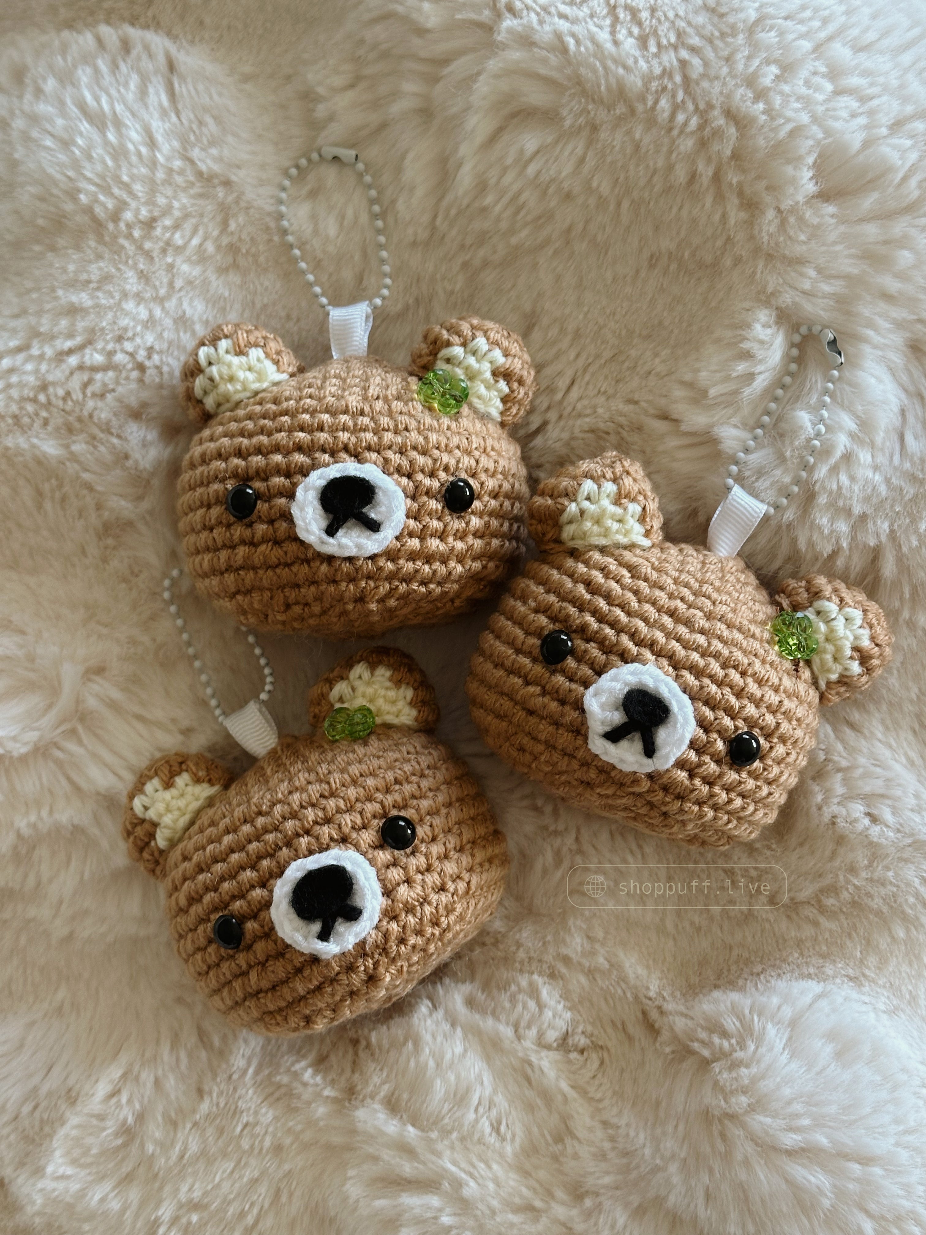 READY TO SHIP ✧ Crochet Lazy Bear Bag Charms – Shop Puff