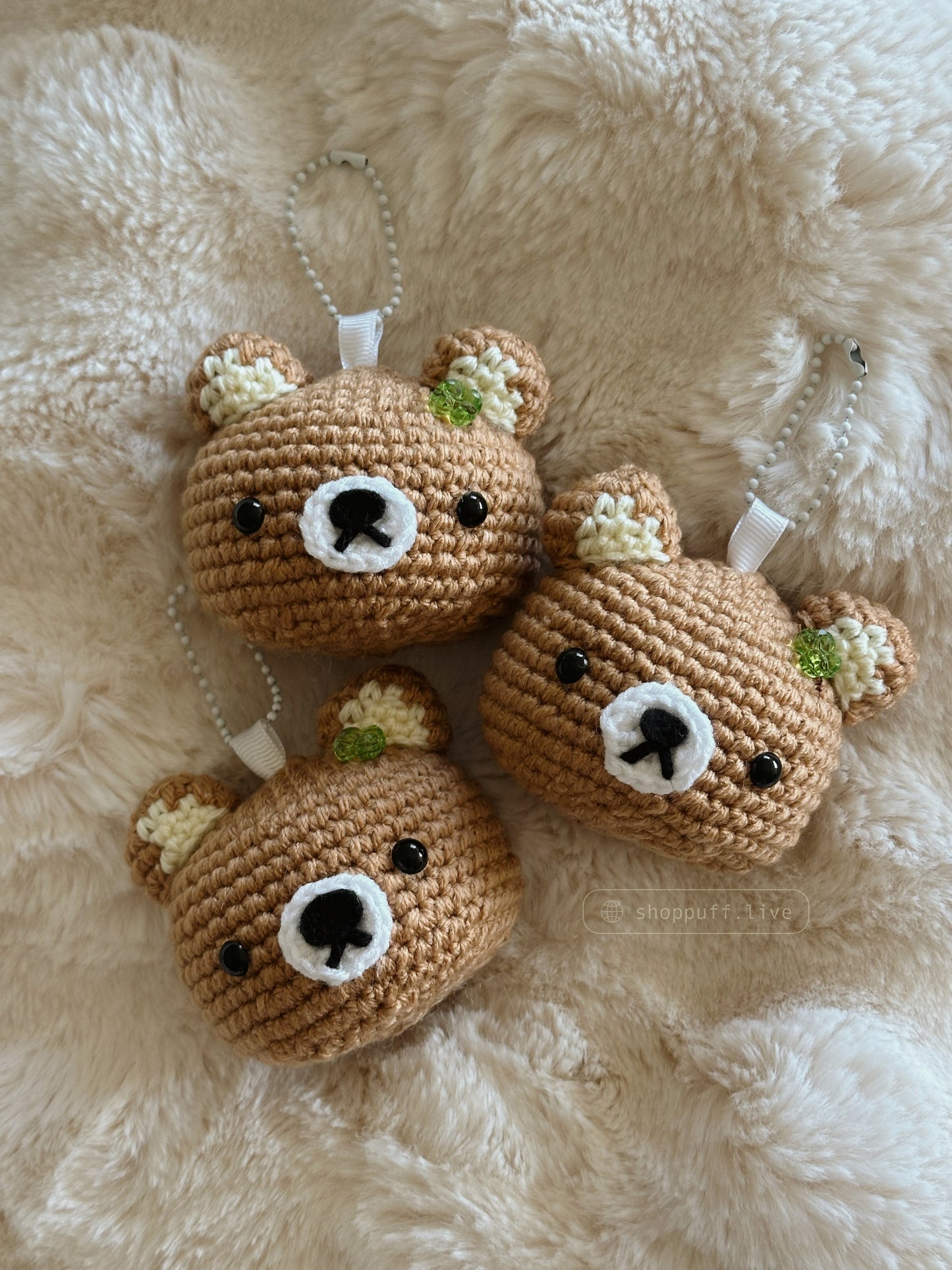 READY TO SHIP ✧ Crochet Lazy Bear Bag Charms