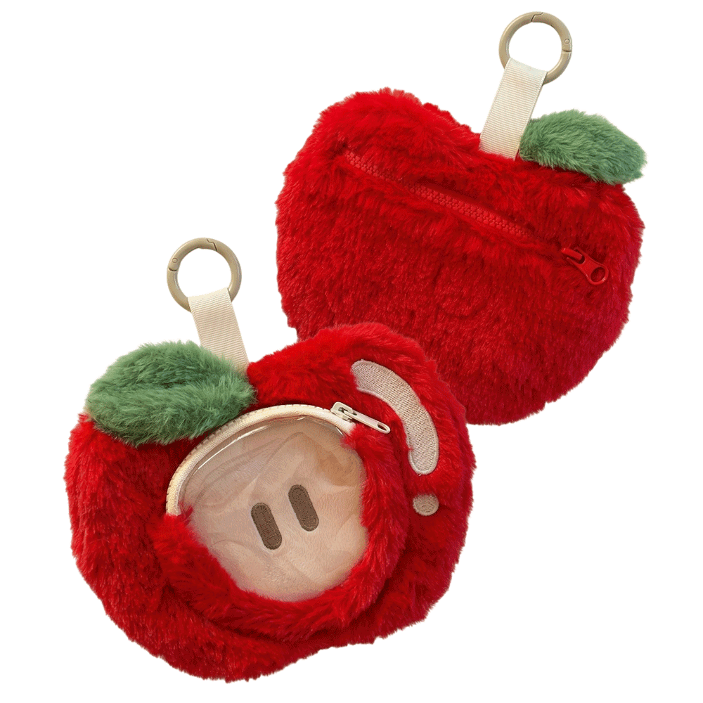 Red Apple Trinket Keychain Pouch