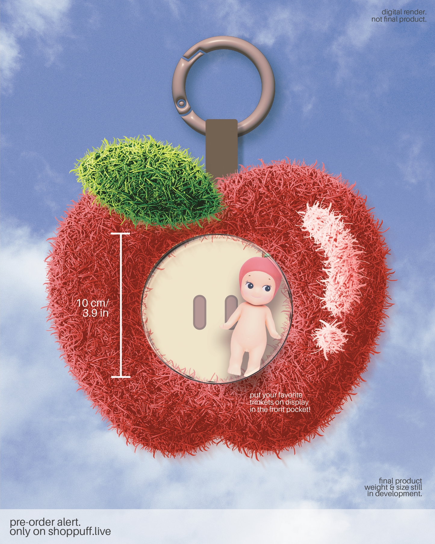 PRE-ORDER ✧ Red Apple Trinket Keychain Pouch