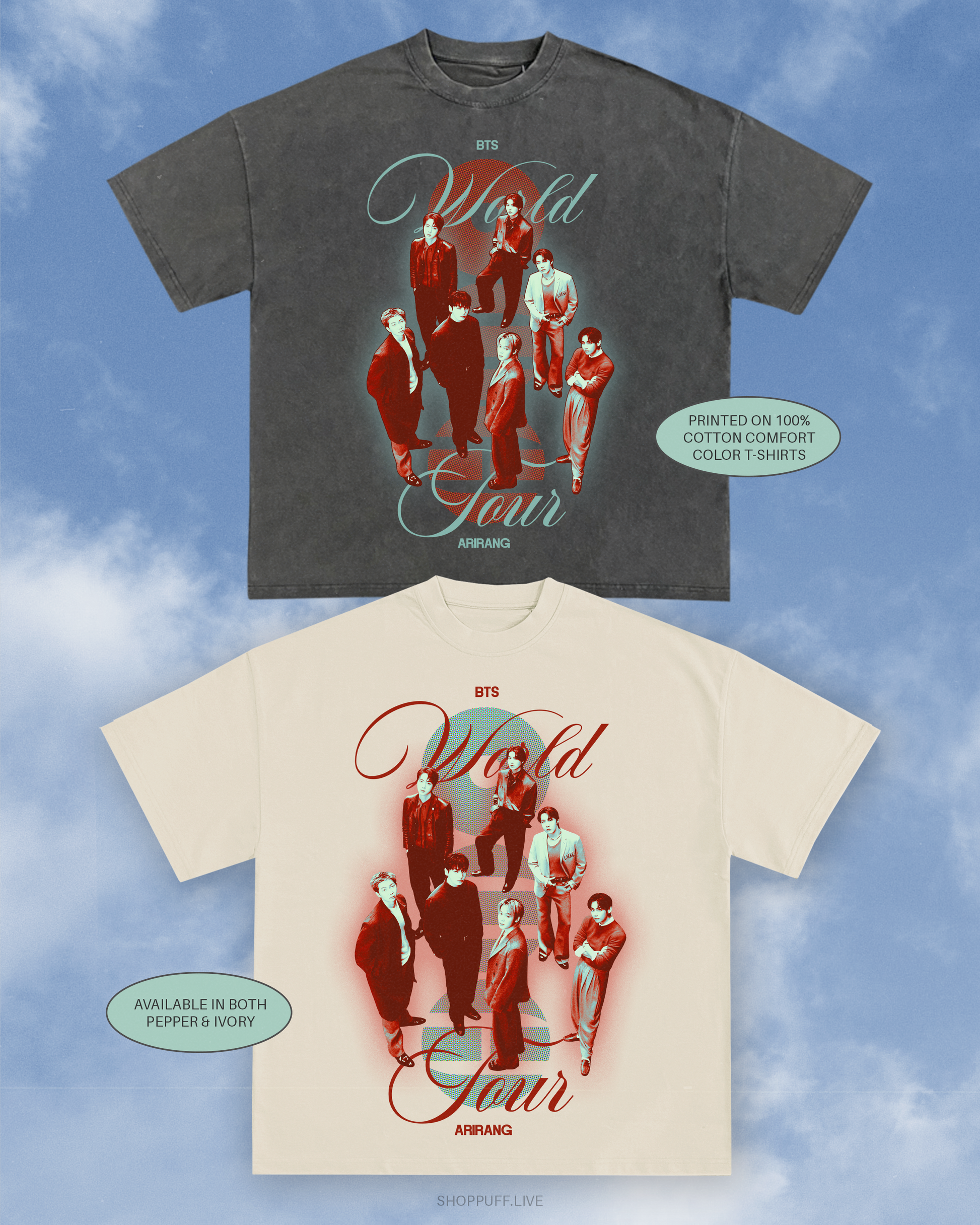 ARIRANG' World Tour Tee ✧ 2 Colors – Shop Puff ARIRANG' World Tour Tee ✧ 2 Colors – Shop Puff