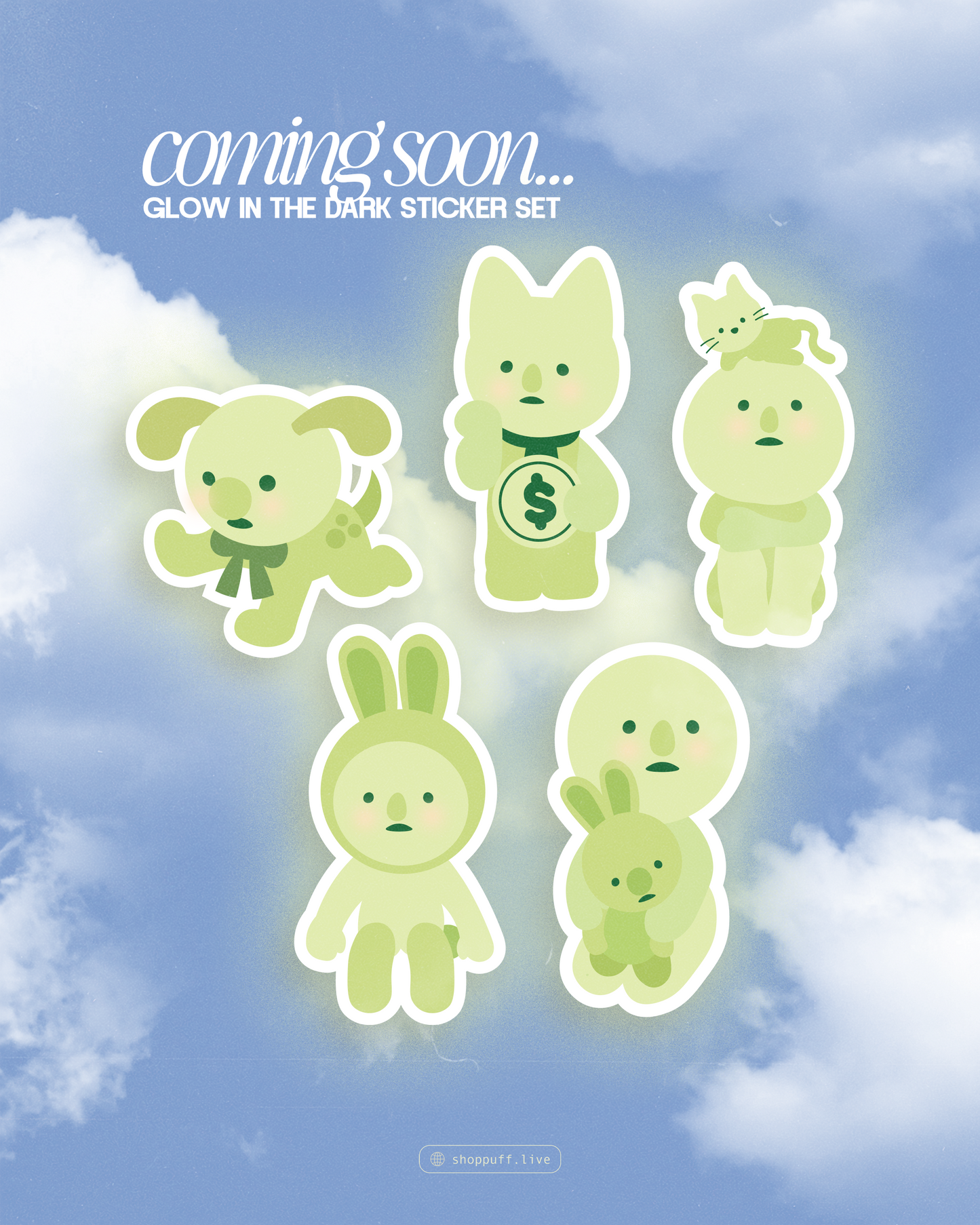 (Pre-Order!) Glow-In-The-Dark Schmeeski Shoe Charms ✧ Set of Five